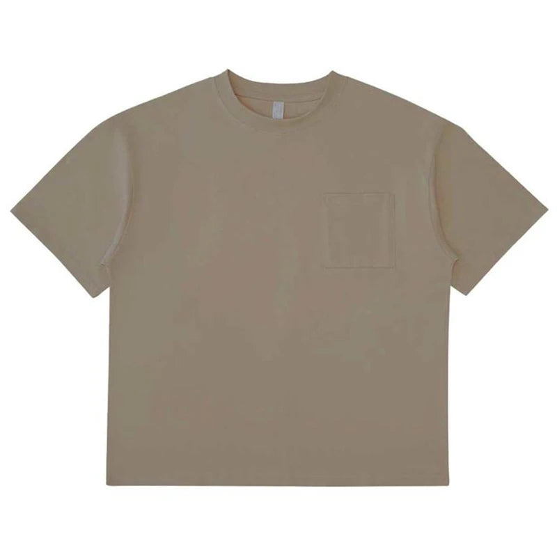 High Quality Men's Tops Heavyweight Men's oversize T-shirt 100% Cotton Pocket T-shirt Plus Size Blank loose pocket t shirt
