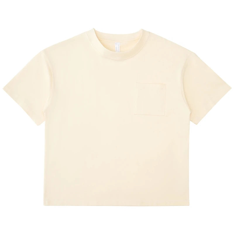 High Quality Men's Tops Heavyweight Men's oversize T-shirt 100% Cotton Pocket T-shirt Plus Size Blank loose pocket t shirt